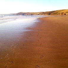 deserted beaches, down the path/steps from the chalet